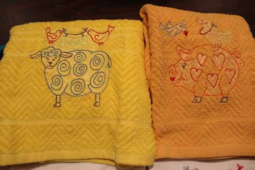 Animal Stackers Machine Embroidered Towels