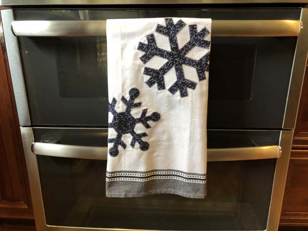 Applique Dies Machine Embroidered Towel Finished Hanging