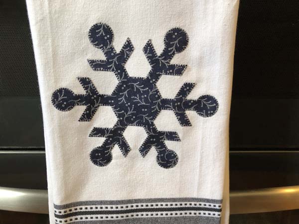 Applique Dies Machine Stitched Towel Closeup Hanging