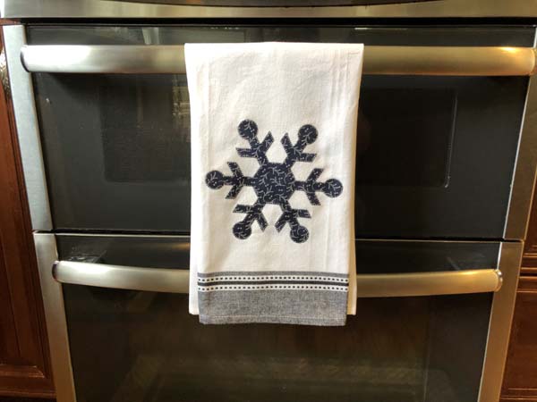 Applique Dies Machine Stitched Towel Finished Hanging