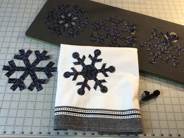 Applique Dies Towel Die and cut snowflakes