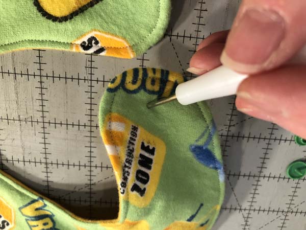 Baby Bib Poke Hole For Snaps