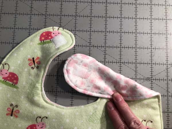 Baby Bib Show Front and back hook and loop tape