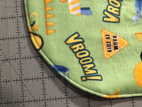 Baby Bib Showing Edgestitching