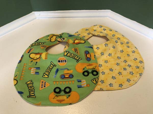 Baby Bib Trucks and stars finished bibs