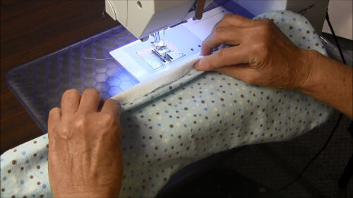 Baby Burp Cloth Tutorial - Turn in Raw Edges of Opening