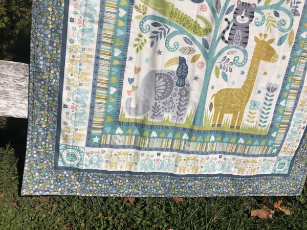 Baby Safari Panel Quilt Closeup