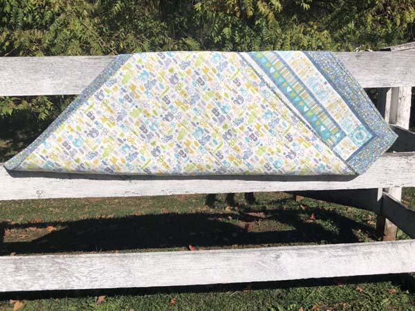 Baby Safari Panel Quilt Showing Backing