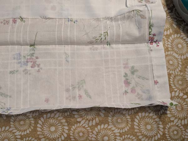 Back Tab Curtain 14 showing open creased hem