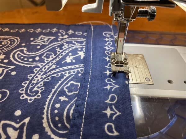 Bandana Drawstring Bag Edgestitch casing