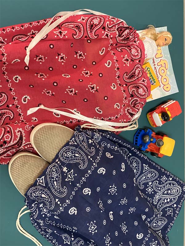 Bandana Drawstring Bag Good for shoes kids toys