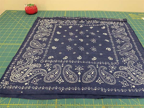 Bandana Drawstring Bag Pin sides and bottom