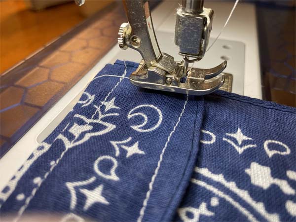 Bandana Drawstring Bag Stitch sides