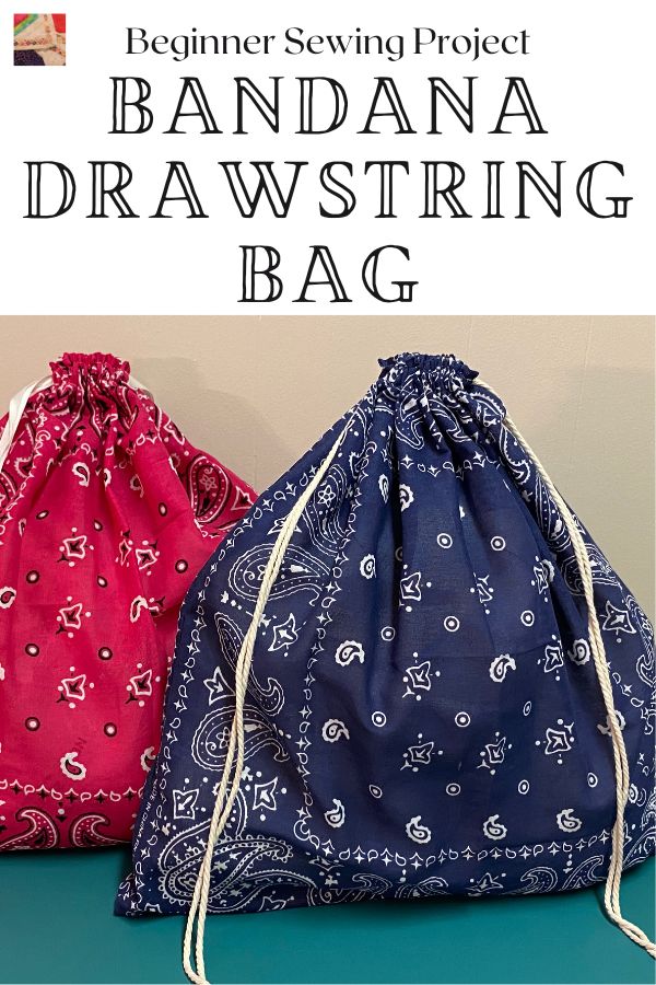 Bandana Drawstring Bag Tutorial - pin