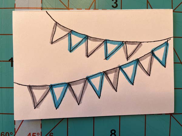 Banner Birthday Card 3 Outline Banner