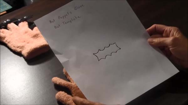 Bat Puppet Glove PDF template