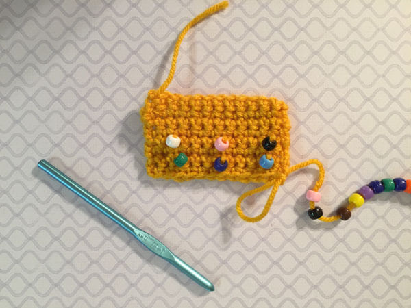 Beaded Single Crochet Tutorial - Finished Beads 2