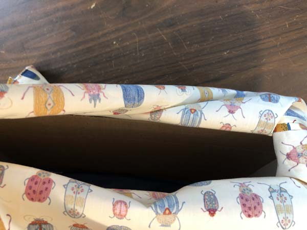 Bedside Caddy Showing Cardboard Inside