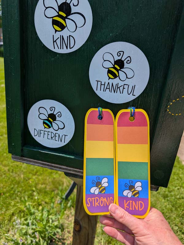 Bee Bookmark Pride Version at Library
