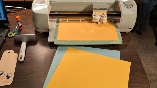 Bee Bookmarks 5 Cricut Cutting the Backs