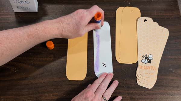 Bee Bookmarks 7 Glue on Back