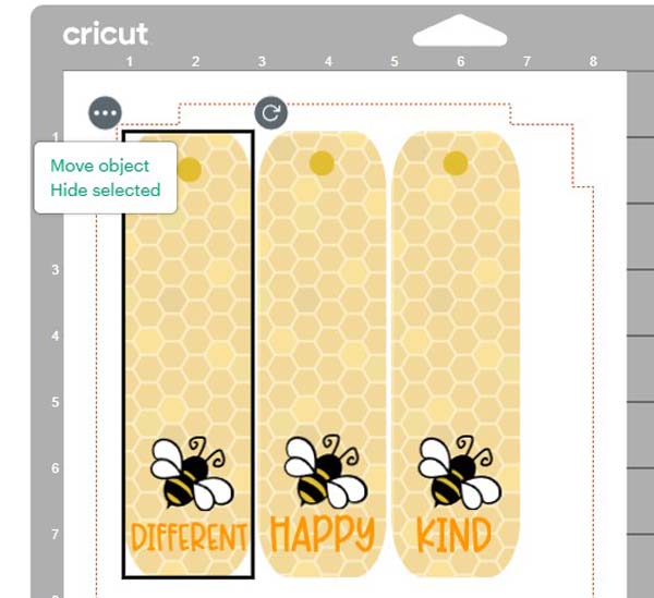 Bee Bookmarks Cricut Design Space Make Move Object