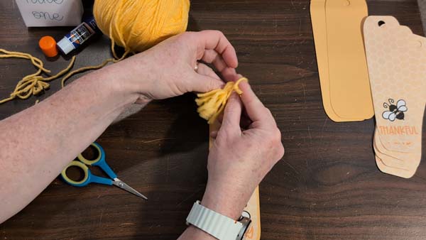 Bee Bookmarks Tassel 17 Loop over tassel