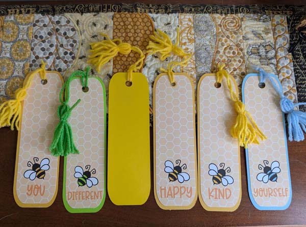 Bee Sayings Bookmark Finished Showing Back