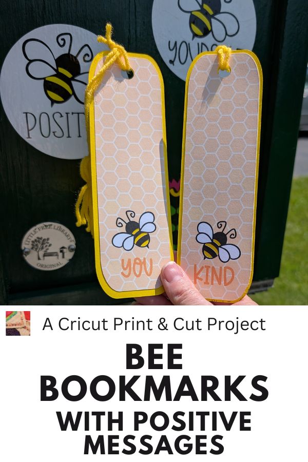 Bee Sayings Bookmarks for Cricut - Print & Cut - pin