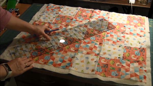 Beginner Machine Quilting Line Up Ruler On Next Line