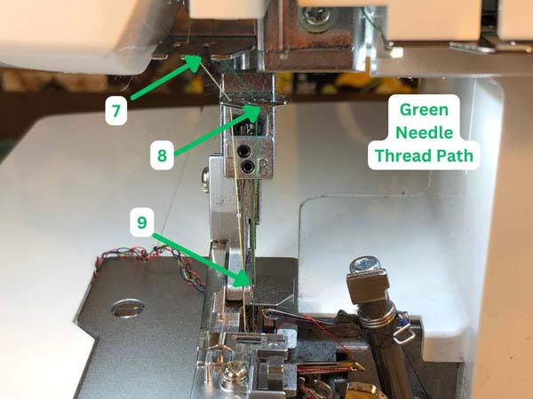 Bernina Serger Threading Green Needle Area