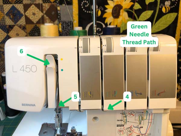 Bernina Serger Threading Green Needle Take Up Lever