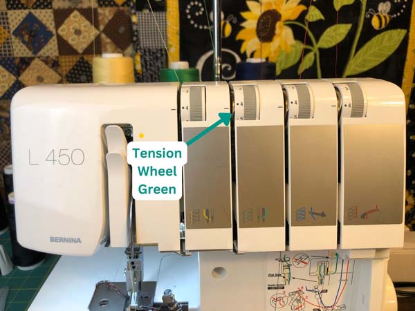 Bernina Serger Threading Green Tension Wheel