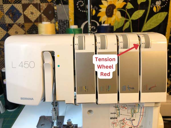 Bernina Serger Threading Red Tension Wheel