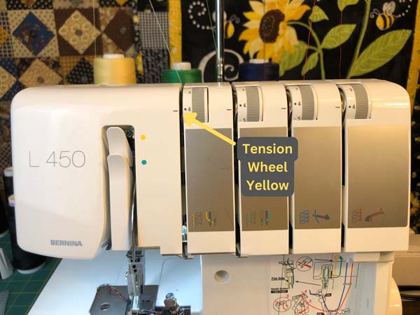 Bernina Serger Threading Yellow Tension Wheel