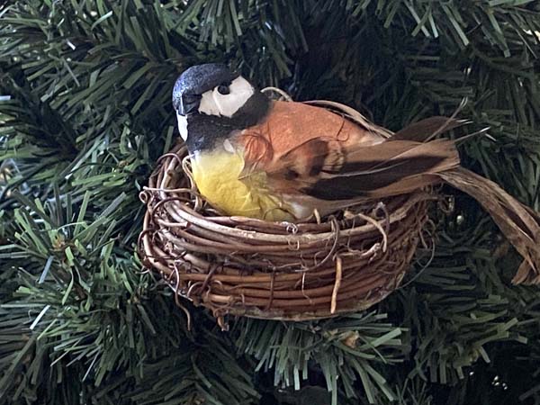 Bird Nest Ornament Finished In Nest On Tree