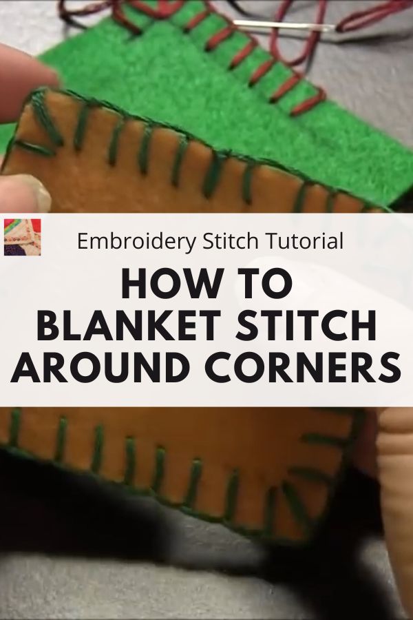 Blanket Stitch Around Corners Tutorial - pin