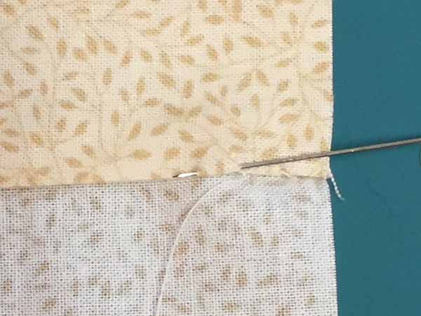 Blind Hem Stitch - Needle through Folded Fabric 2