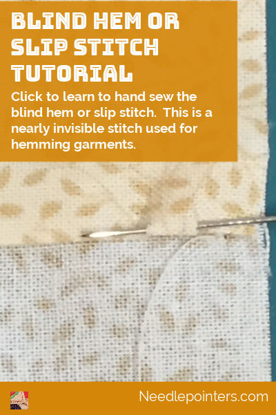 Blind Hem or Slip Stitch Tutorial - pin