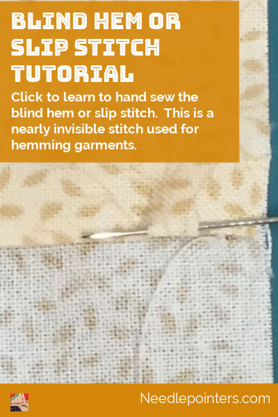Blind Hem or Slip Stitch Tutorial - pin