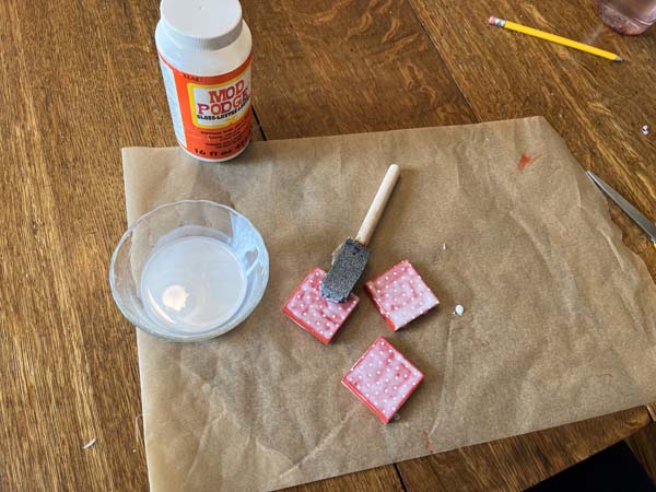 Block Matching Game 14 Decoupage Over Scrapbook paper