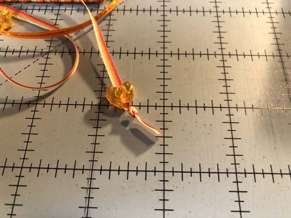 Braided Ribbon Barrette 28 Bead and knot