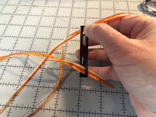 Braided Ribbon Barrette 7 Left Ribbons Through