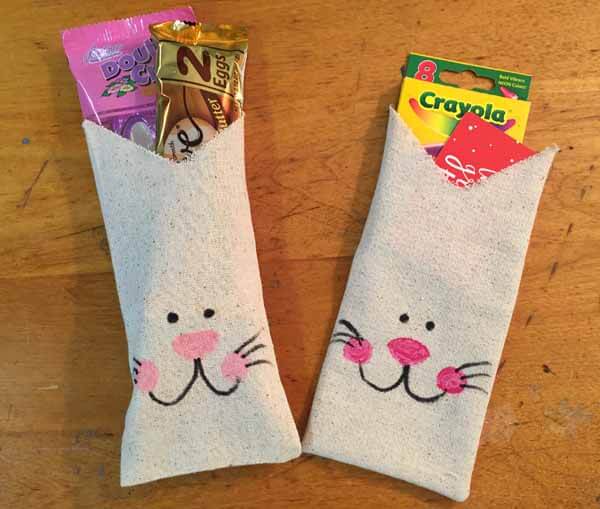 Fabric Bag Bunny Treat Bag Tutorial - Finished Bags
