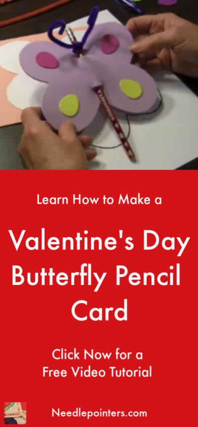 Valentine's Day Butterfly Pencil Card