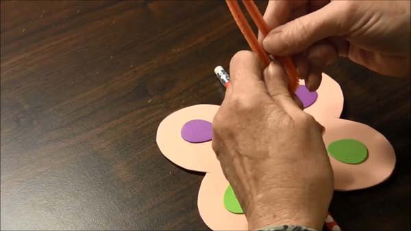 Butterfly Valentine Card 10 Fold Pipe Cleaner in Half