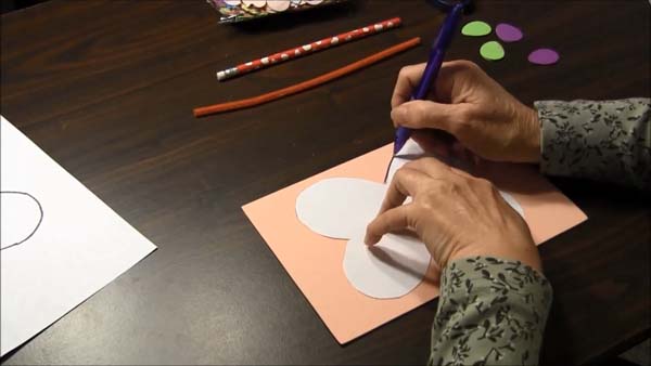 Butterfly Valentine Card 4 Trace Template