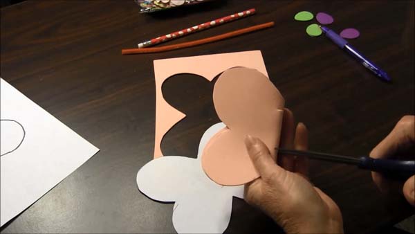 Butterfly Valentine Card 7 Cut Pencil Slits