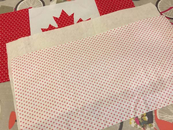 Canadian Flag Mug Rug Cut Backing Batting