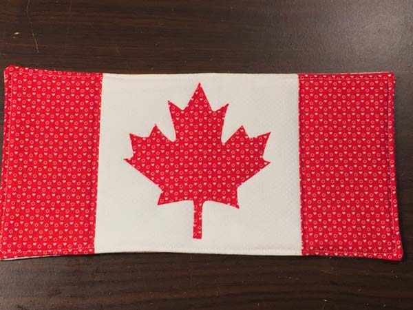 Canadian Flag Mug Rug Finished
